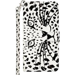 Samsung Galaxy S21+ (Plus) Skinnende Læder Cover m. Pung - Hvid Tiger