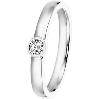 trendor 532497 Verlobungsring 585 Weißgold Damenring mit Diamant 0,15 ct