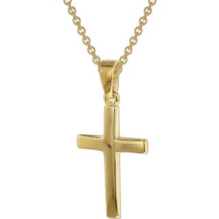 trendor 39438 Kreuz-Anhänger Gold 333 mit goldplattierter Silberkette
