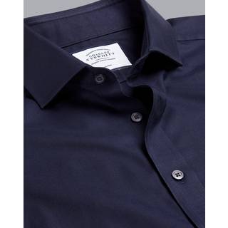 Charles Tyrwhitt Slim Fit Non Iron Cotton Twill Shirt Navy