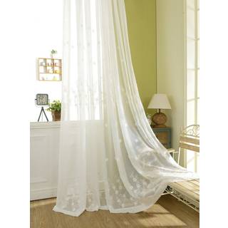 Vogol semi-sheer elegant broderet fast hvid stanglomme vindue gardiner/drap/paneler/behandling 54 x 84 To paneler