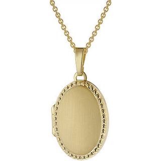 trendor 39792 Medaillon-Anhänger 333 Gold 23 mm mit vergoldeter Silberkette