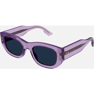 Gucci Kvinde GG1215S 003 Solbriller Acetat Violet Blå Firkantet Normal