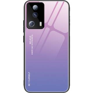 Xiaomi 13 Lite Glas Bagside Cover - Hello - Lilla