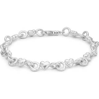 Blossom sølv armbånd rhod. hjerter mat blank 19 cm