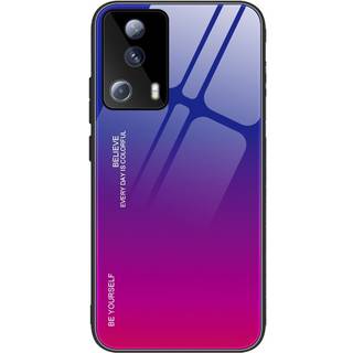 Xiaomi 13 Lite Glas Bagside Cover - Hello - Lilla / Pink