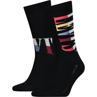 Levis 2-pak Logo Retro Regular Socks - Black - Str 39/42