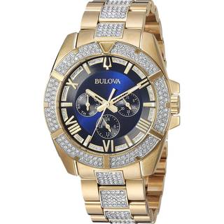 Bulova 98C128 Crystal Blå/Gul guldtonet stål Ø44 mm