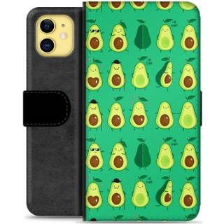 iPhone 11 Premium Flip Cover med Pung - Avocadomønster