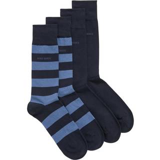 Boss Hugo Boss 2-pack strømper str. 39-42 - Block Stripe blå 2 stk.
