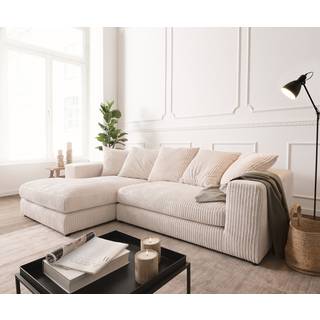 Ecksofa Svada 285x175 cm Cord Beige Recamiere links