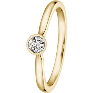 trendor 532494 Damenring für Heiratsantrag 585 Gelbgold mit Diamant 0,15 ct