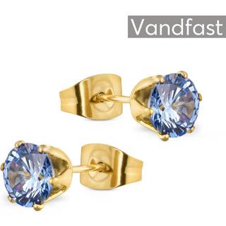 ANNEBRAUNER Princess 6mm L-Sapphire Øreringe 18K Guldbelagt