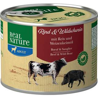 REAL NATURE Adult, dåse okse & vildsvin 200 g