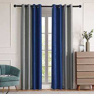 Primrose Blackout Gardiner til stue Termisk isoleret v?relse m?rkere ombre gardiner vindue gardiner til sovev?relse gr? gr? bl? 108 tommer lange