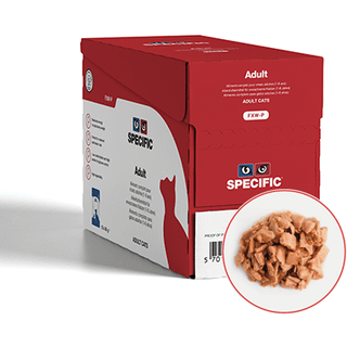 SPECIFIC FXW-P Adult, til katte vådfoder bidder i sovs 4 x (12 pakker med 85g)