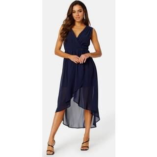 Bubbleroom Occasion High-Low Chiffon Dress Navy 46