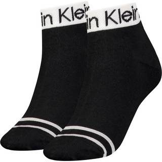 2 Pack Logo Stripe Ankle Socks - Black - One Size