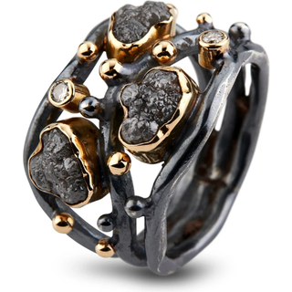 Alexandra ring med rå diamanter fra Bybirdie - 50110219
