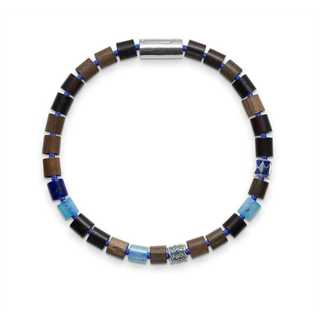 Black Sun - MAKUA BEACH Blue i blå nylon og farvede perler m. sølvlås