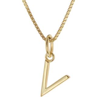 trendor 15255-V Damen-Kette mit Buchstabe V Anhänger Gold auf Silber 925