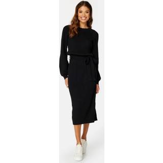 Round Neck Rib Knitted Midi Dress