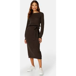 Round Neck Rib Knitted Midi Dress