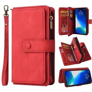 Multifunktions Serie iPhone 14 Pro Pung Cover - Rød