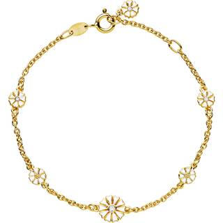 LUND Marguerit forgyldt armbånd med marguerit og cubic zirkoner