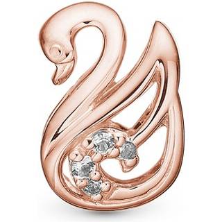 Christina Jewelry The Swan rosaforgyldt charm til læderarmbånd