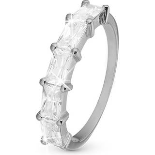 Christina White Baquette sølv ring med cubic zirkoner