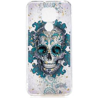 Huawei Mate 30 Lite Fleksibelt Cover Sugar Skull m. Glimmer Gennemsigtig