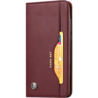 Samsung Galaxy S23 Blankt Læder Flip Cover m. 3 Kortholdere og Forlomme  - Vinrød