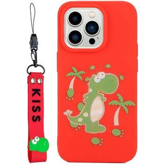 iPhone 14 Pro Fleksibelt Plast Bagside Cover - Dinosaur