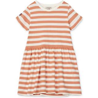 Liewood Lima striped cotton dress - orange - Y 3