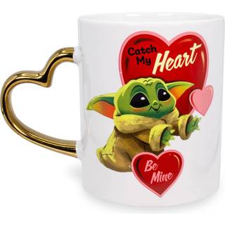 Star Wars: Den mandaloriske Grogu hjerteformede håndtag keramiske krus | 14 ounces
