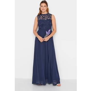 Lts Tall Navy Blue Lace Chiffon Maxi Dress 18 Lts | Tall Women's Maxi Dresses
