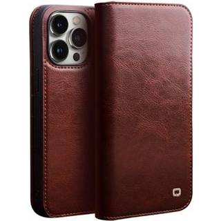Qialino Classic iPhone 14 Pro Læderpung - Brun