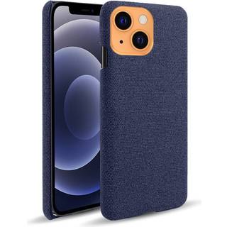 iPhone 13 Mini KSQ Stof Plastik Bagside Cover - Blå