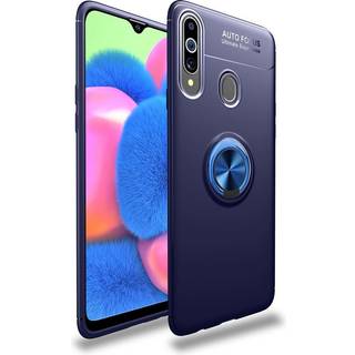 Samsung Galaxy A20s Cover m. Magnetisk Kickstand Blå m. Ring