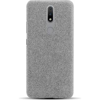 Nokia 2.4 Stofbetrukket Plastik Cover - Grå