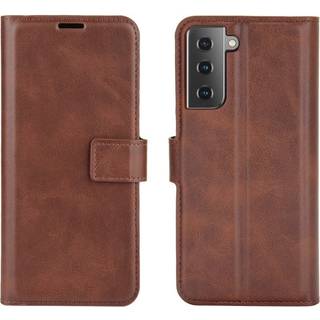 Samsung Galaxy S21 Læder Flip Cover m. Pung - Brun