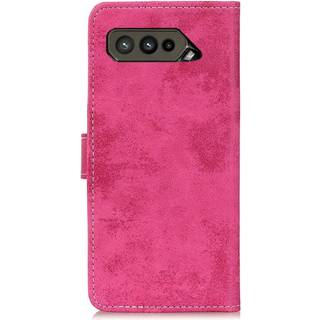Asus ROG Phone 5 Vintage Læder Flip Cover m. Pung - Lyserød