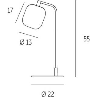 Casablanca Bordlampe Murea, Hvid/opal, Stue/spisestue, Glas