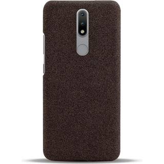 Nokia 2.4 Stofbetrukket Plastik Cover - Brun