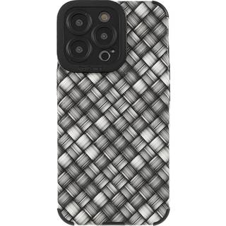 iPhone 13 Pro Fleksibelt Plastik Bagside Cover - Vævet Tekstur - Grå