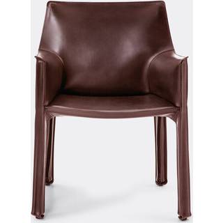 Cassina Seating - 'Cab 413' armchair, leather, brown in BROWN Internal metal frame, saddle l