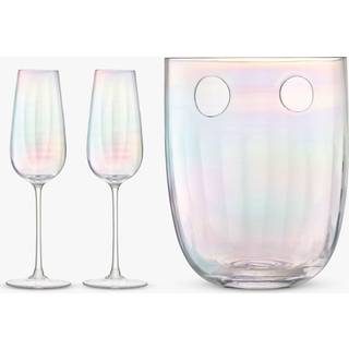 LSA International Glassware - 'Pearl' champagne set in white Glass