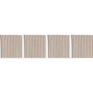Diyti Narrow Stripe Glasbrikker 10x10 Cm 4-pak - Dækkeservietter & Coasters Polyester Beige - 12-BEIC-NS-BEI/WHI