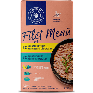 Pets Deli Vådfoder til katte, multipack filetmenu med kyllingefilet og tunfiskefilet 205.78 DKK/1 kg